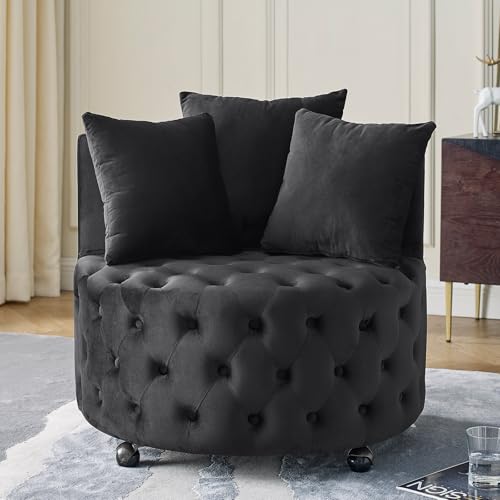 Sillón Barrel Plegable Negro miniatura 1