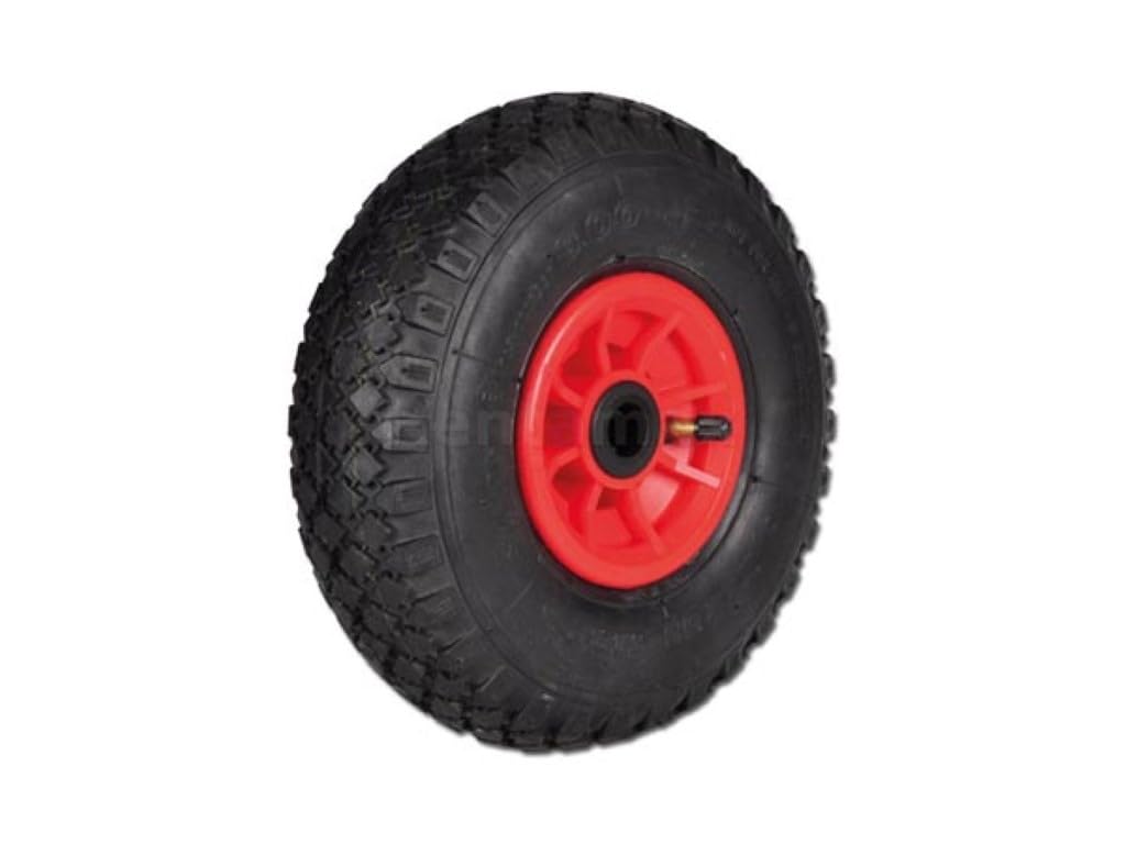Toolland Koło bezdętkowe PU do wózka ręcznego, pełna opona 254 mm z czerwoną felgą, ciche i trwałe, idealne jako koło zapasowe do taczki lub wózka