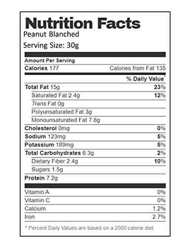 Aiva Raw Peanuts Skinless, Blanched, Uncooked, Unsalted Gourmet Quality Nut USA Grown 5 LB