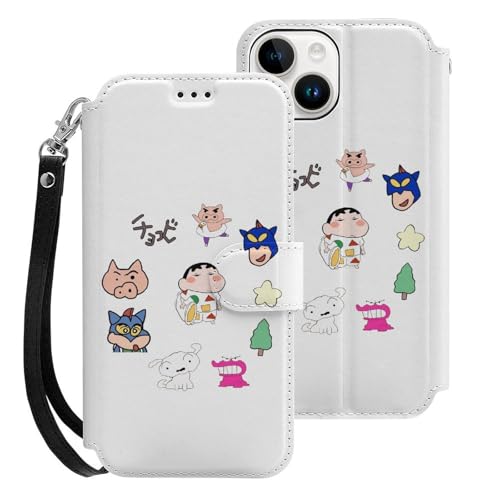 クレヨンしんちゃん iPhone15用ケース 手帳型 スマホケース アイホン15用 財布型カバー カードポケット スタンド機能 誕生日ギフト 人気 男女兼用