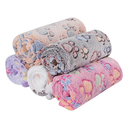 PET SPPTIES Hundedecke Kuscheldecke Hund Weiche Decken Waschbare Decke für Kleiner Grosse Hund Katze Fleecedecke, 5 x Stück Hunde Decken PS016 (60x40cm, 5PCS Mixed Pack) Cover
