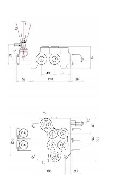 Handsteuerventil Handhebelventil Hydraulik 80L 2fach mit Verriegelung für Hydraulikmotor