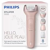 Philips Épilateur série 9000 – épilateur électrique sans fil, sur peau sèche ou humide, épilation jambes, corps et maillot, avec ProGuide, 8 accessoires, autonomie 60 min, modèle BRE719/00