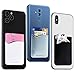 Cellessentials USA Merchant Redesigned Card Holder - Silicone Stick on Cell Phone Wallet with Pocket for Credit Card ID Business Card - iPhone Android & Smartphones (Black, White, Grey)