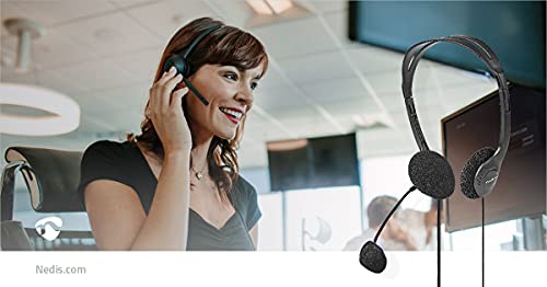 Nedis Casque PC Bandeau 2 Connecteurs 3.5 mm Noir
