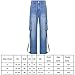 Produktbild Jeans Herren Damen Fit Hosen Neue Persönlichkeit Band Tasche Jeans Frauen Drapieren Lose Hohe Taille Gerades Bein Freizeithose Blau Gerades Bein Jeans Frauen M 2