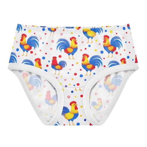 Joisal Colorful Roosters Polka Dots White Toddlers Underwear Floral 2t Cotton Panties Little Girl Animals Briefs Kids Undies