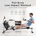 JLL Water Rowing Machine with 16-Level Magnetic Resistance & 130cm Rail