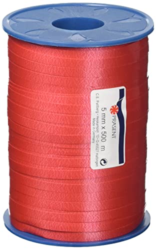 C.E. PATTBERG Cinta regalo rojo, 500 m de cinta embalar para rizar, 5 mm ancho para manualidades, decoración y envolver regalos para cualquier ocasión