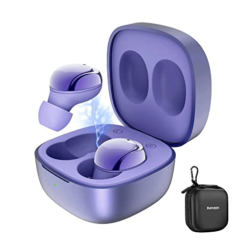 Kenayo Wireless Earbuds Pro 2024 for Android, iOS, Laptop, Tablet with Bluetooth with Charging Case Touch Control Sound with Deep Bass Auto Pairing Headphones for Sports, Travel & Gym (Purple)