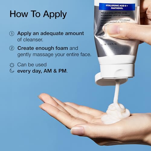 ANUA-Hydrating-Gentle-Foaming-Cleanser-Hyaluronic-Acid-Glycerin-Zinc-Panthenol-Korean-Face-Wash-for-Dry-Skin-for-Double-Cleansing-Korean-Skincare-150ml507fl-oz