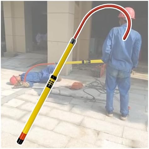 3 Pcs Electric Safety Hooks with Extendable Pole, Durable Fiberglass Rod for Construction Sites, High Voltage Life Hooks (3 pcs, 3.3-6.6 ft/1-2 m)