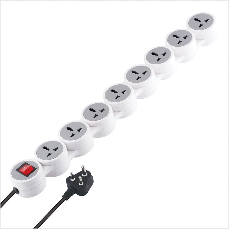 Image of MX Surge Protector & Spike Guard with 4 Universal Socket Master Switch Power Indicator Built-in Fuse with Circuit Breaker (8 Socket /Power Strip /Circuit Breaker /20Amp, 1.5 MTR)