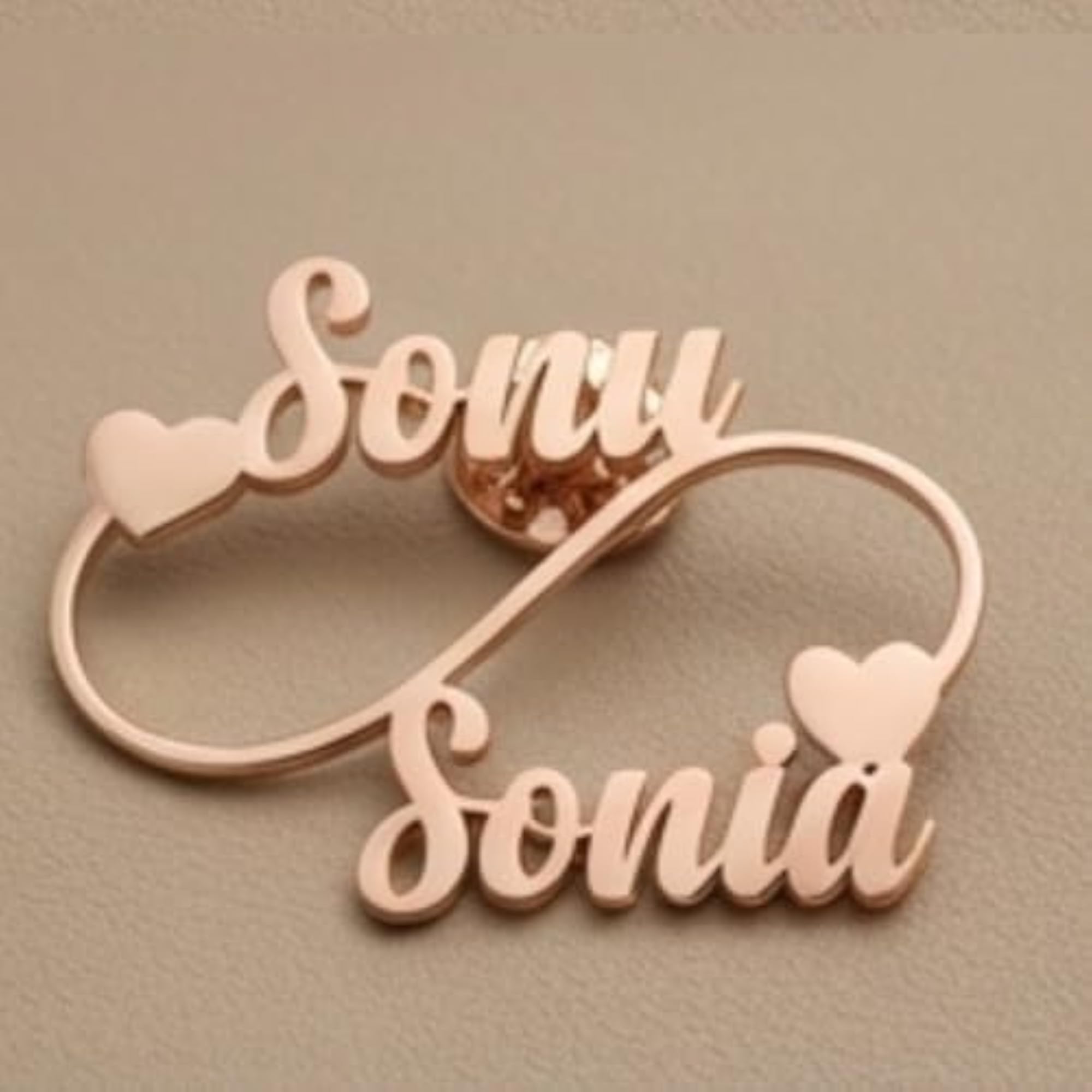 Personalized Infinity Couple Name Brooch