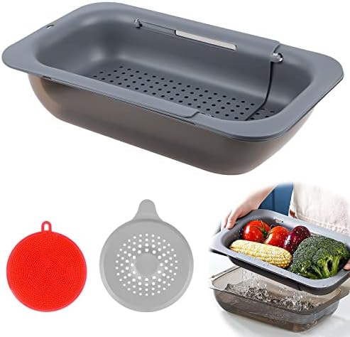 27x18cm)Passoire Evier Cuisine Inox Avec Panier à Mailles