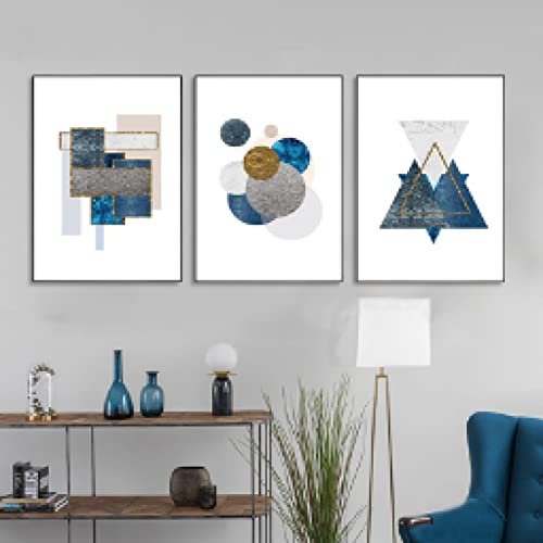 Affiche art abstrait doré pour créer un salon cocooning et moderne au style scandinave épuré
