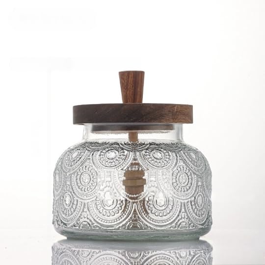 Gxiufen Glass Honey Pot with dipper