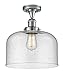 Innovations 517-1CH-PC-G74-L-LED X-Large Bell 1 Light Semi-Flush Mount Part of The Franklin Restoration Collection, Polished Chrome
