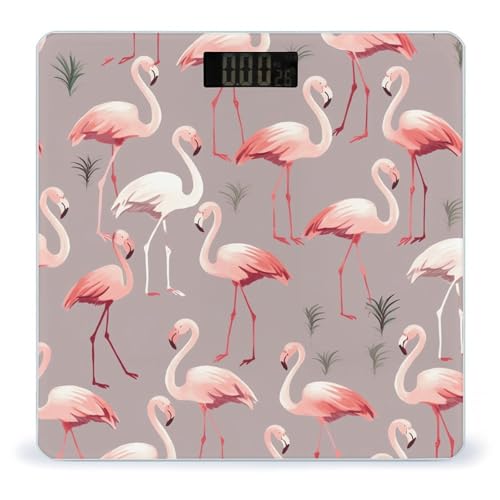 Báscula digital corporal con diseño flamenco rosa miniatura 1
