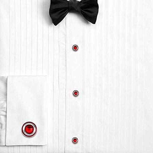 Set de Mancuernillas y Piezas para Camisa de Hombre Plateado miniatura 2