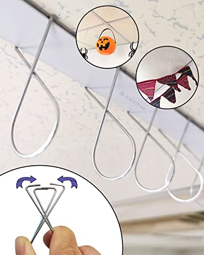 Heavy-Duty-Drop-Ceiling-Hook-Clips-100-Pack-Clip-securely-onto-ceiling-grids-to-hang-signs-lights-plants-and-classroom-decorations