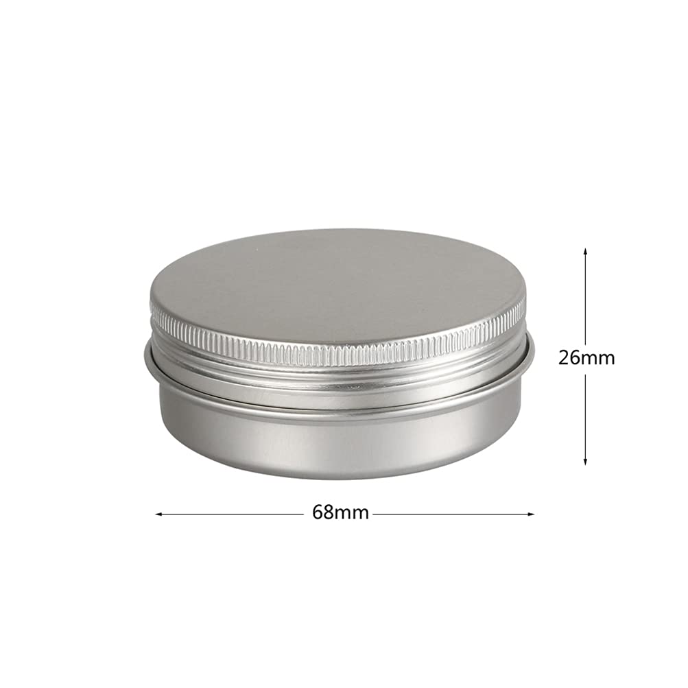 ZEOABSY 10 Piezas Tarros de Aluminio con Tapa Rosca 60ml, Plata Tarros de Aluminio Vacíos Redondo para Contenedor De Cosméticos Cremas Caja de almacenaje con 5 Espátula y 1 Etiqueta — view 2