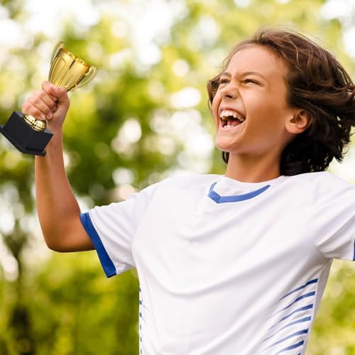 POPETPOP Mini Trophies Gold Trophy Award: 2pcs Award Cup for Party Favors, Props, Winning Prizes, Competitions Ceremony, Sport Galore — view 5