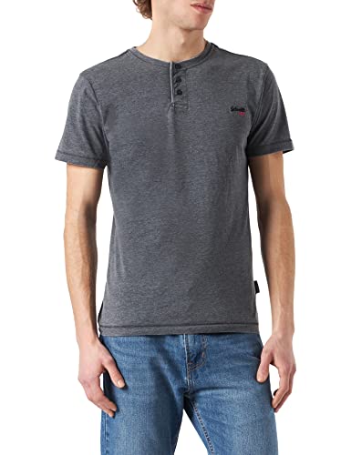 T-shirt Homme Schott Striker bleu marine col rond en coton manches courtes