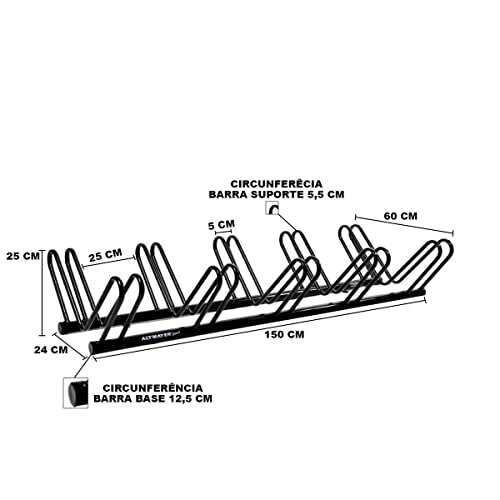 Suporte Bicicletário de Chão para 5 Vagas de Bicicletas - Altmayer AL-43
