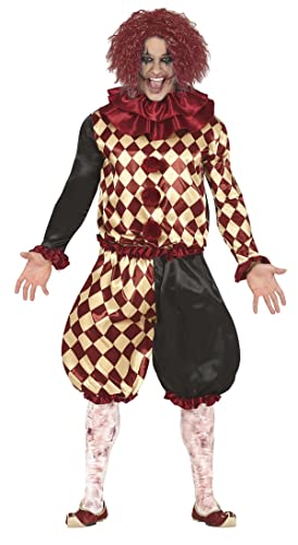 FIESTAS GUIRCA Disfraz de Payaso De Terror - Atuendo de Arlequín para Hombre Adulto Talla L 52-54