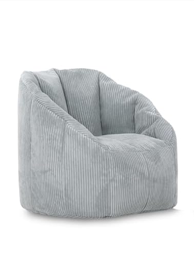 Ecopuf Simone – sittsäck manchester, komplett med fotstöd och handtag | sittsäck fåtölj med polystyrenfyllning | sittsäck soffa för avkoppling, gaming, läsning | saccosäckar för vuxna och barn