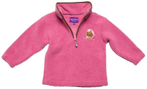 Lambland Children's Quarter-Zip Berber Fleece with Pony Embroidery in Fuchsia – Warm & Stylish Kids' Pullover (UK, Age, 7 Years, 8 Years, Regular, Pink)