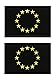 2 St.Schwarz Europäische Union Flagge Patch, EU Abzeichen, Europa Flaggen Emblem Bestickter Aufnäher mit Verschluss, Militär Bänder für Kleider Jacke Rucksäcke Custom