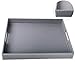 HofferRuffer Ostrich PU Leather Rectangular Serving Tray, Coffee Tray for for Bed Ottomans Sofa Parties, Grey, 17.7 x 13.8 x 2 inches