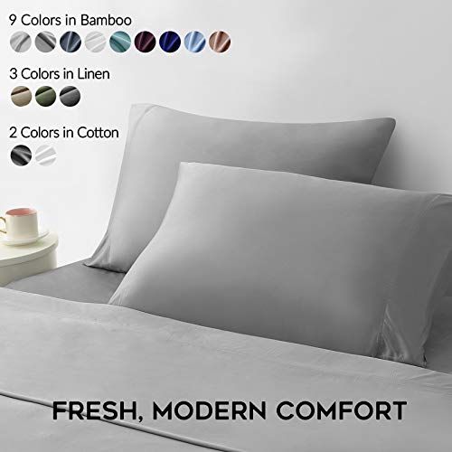 YnM 100 Percent Cotton Pillowcase 2 Pack, Standard/Queen(21''x30''), Dark Grey …