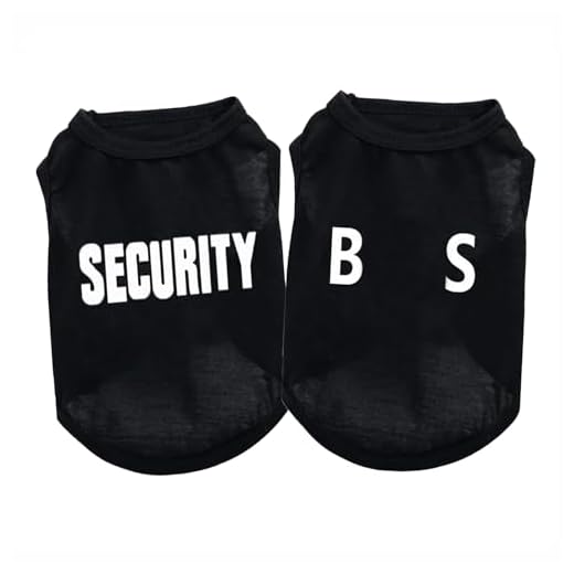 2Pack Cotton Dog Shirt for Small Dog Boy Pet Clothes Boss/Security Puppy Black Vest T-Shirts Cat Top Tee Breathable Stretchy