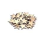100PCS Natural Wooden Star, Unfinished Wood Ornaments, Christmas Star Hanging Ornaments, Little Star Cutout Shape, DIY Decorating Photo Props for Arts, Crafts & Sewing(30mm)