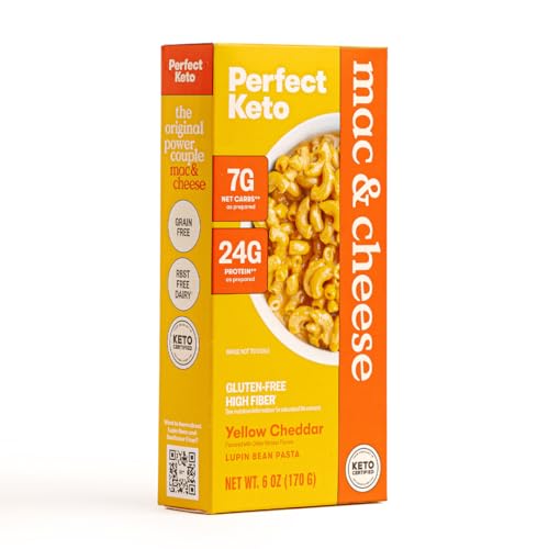 Perfect Keto Macaroni and Cheese| Gluten-Free Keto Pasta| Grain-free Low Carb Pasta| Easy and Delicious Protein Pasta| Keto Friendly Pasta Noodle| Keto Mac and Cheese 6 Pack (Yellow Cheddar)