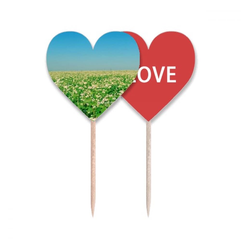 Drapeau cure-dents love cœur paysage pour décoration de gâteaux de mariage