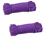 32 feet 8mm(1/3inch) Diameter Soft Silk Rope Solid Braided Twisted Ropes,10m Durable and Strong All