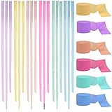 【Perfecto para la decoración】Nuestros rollos de serpentinas para fiestas se pueden usar con pancartas, globos, coronas o guirnaldas para personalizar sus reuniones. Ideal para fiestas de cumpleaños de niñas y niños, aulas de temporada escolar, pared de fotos de graduación, baby shower, bodas, despedidas de soltera, etc., reuniones en interiores o exteriores.