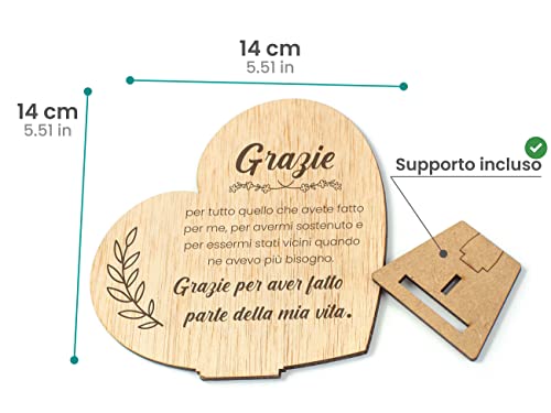 CONTRAXT Biglietto di ringraziamento in legno. Regali per ringraziare Amici speciali Regali originali Regali di compleanno addio amico amico uomo donna biglietti di ringraziamento (Grazie)