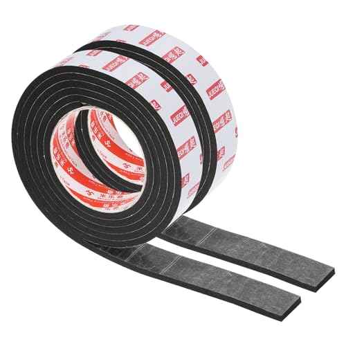 PATIKIL Schwarzes Doppelseitiges Schaumstoffband, 2 Rollen