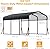 GarveeTech Metal Carport, 10x15 FT Outdoor Carport Canopy with Reinforced Base and Galvanized Steel Roof, Heavy Duty Garage Car Shelter Shade for SUV, Truck, Boats