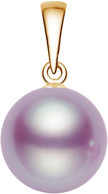 PremiumPearl 14k Yellow Gold AAAA Quality Lavender Freshwater Cultured Pearl Pendant for Women