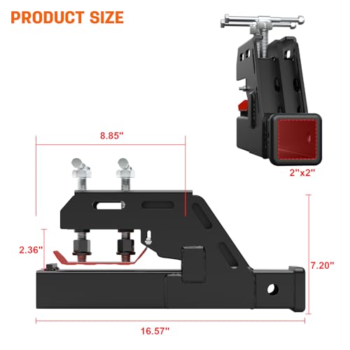 Sulythw 2025 New Upgraded Tractor Clamp on Trailer Hitch, Clamp-on Tractor Bucket Hitch 2\" Receiver Adapter for Kubota Deere Bobcat Attachment Accessories