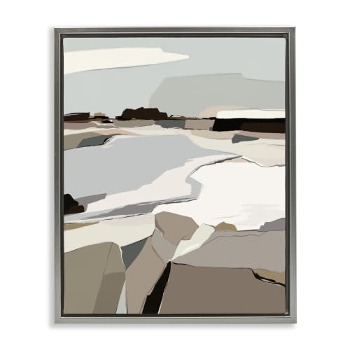 Abstract Reservoir Landscape, 17 x 21 Inch Canvas in Floater Frame
