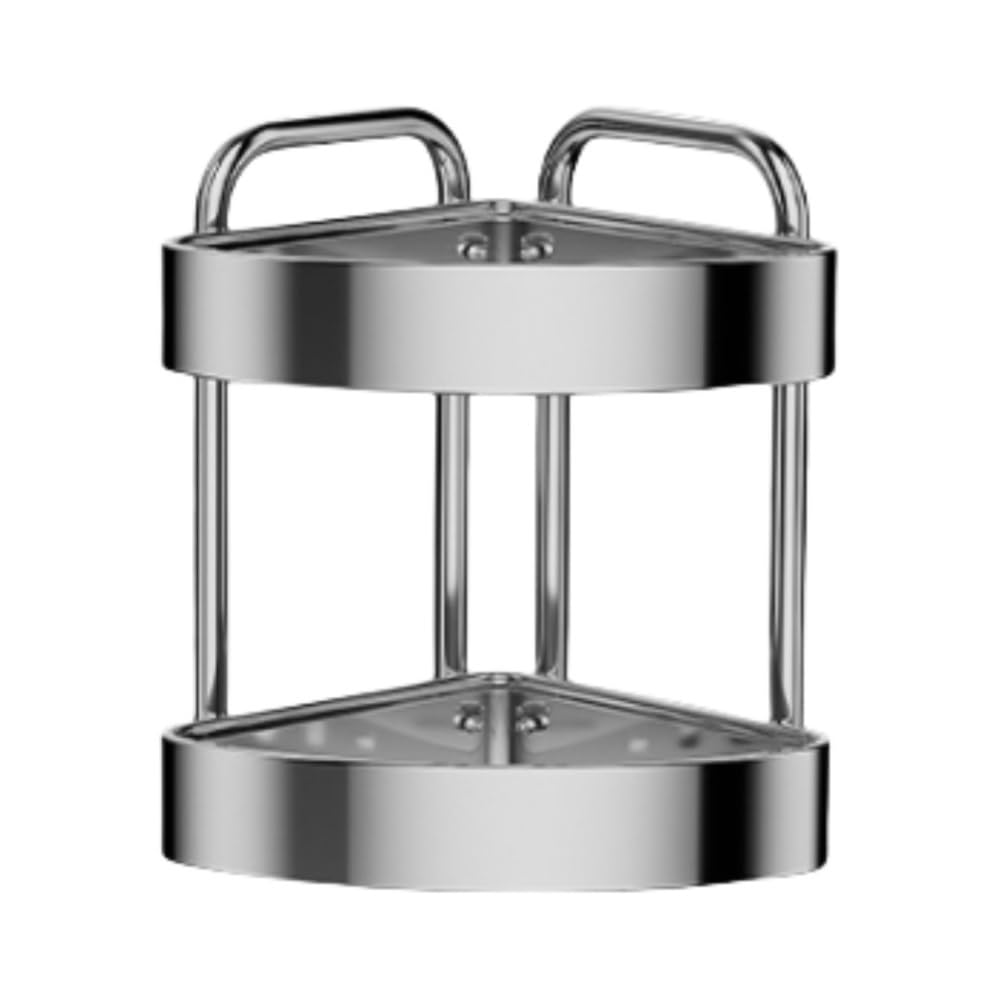Goxyffmnv Kitchen Storage Rack, Shower Organizer, Metal Spice Rack, Multi-layer Organizer Rack, Countertop Storage Shelf for Kitchen Countertops, Bathroom(8.9 * 8.9 * 15.6in)