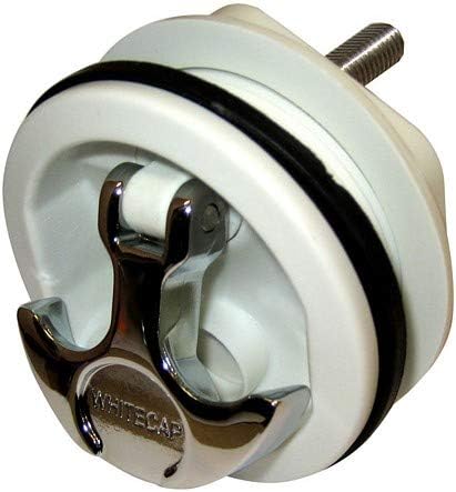 Whitecap T-Handle Latch - Chrome Plated Zamac/White Nylon - No Lock - Freshwater Use Only