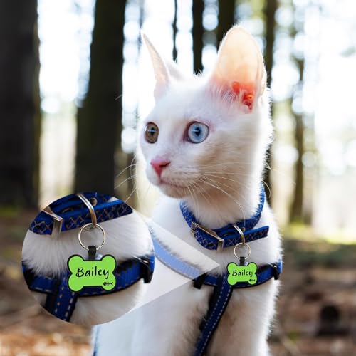 YEHANTI Hundemarke mit Gravur, Leise Silikon Hundemarke Personalisiert mit Name, Telefonnummer und Adresse Graviert für Hunde Katzen, Leicht und wasserdicht, Musterdesigns am Symbole, Knochen